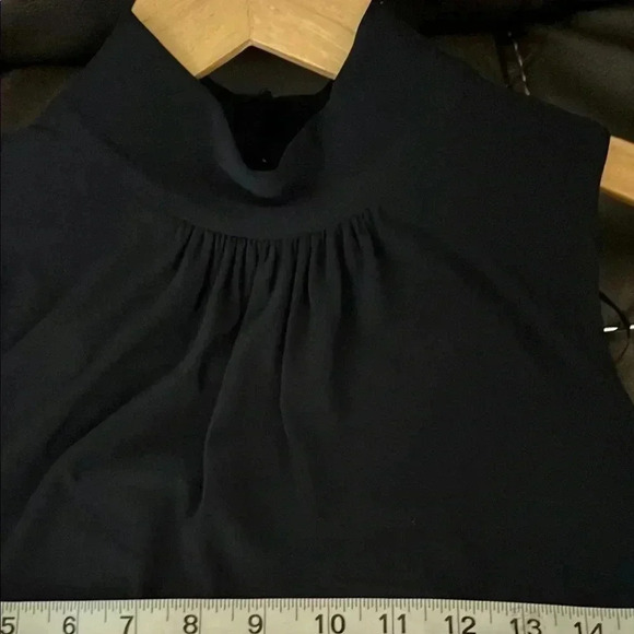 Women's Blue Sleeveless Jumpsuit Mock Neck - Wide Legs Very Cute Corporate Look - Picture 14 of 14